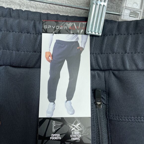 NEW Spyder Active Men's Size M Stretch Jogger Scuba Pants Black - Picture 4 of 8
